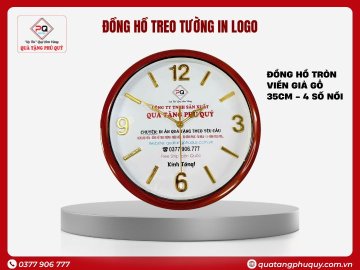 ĐỒNG HỒ TREO TƯỜNG TRÒN VÂN SƠN GIẢ GỖ 4 SỐ NỔI 