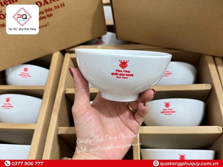 BỘ 6 CHÉN SỨ IN LOGO THEO YÊU CẦU